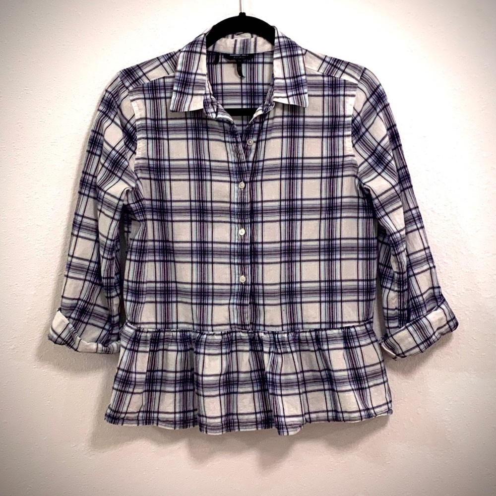 Plaid button down top